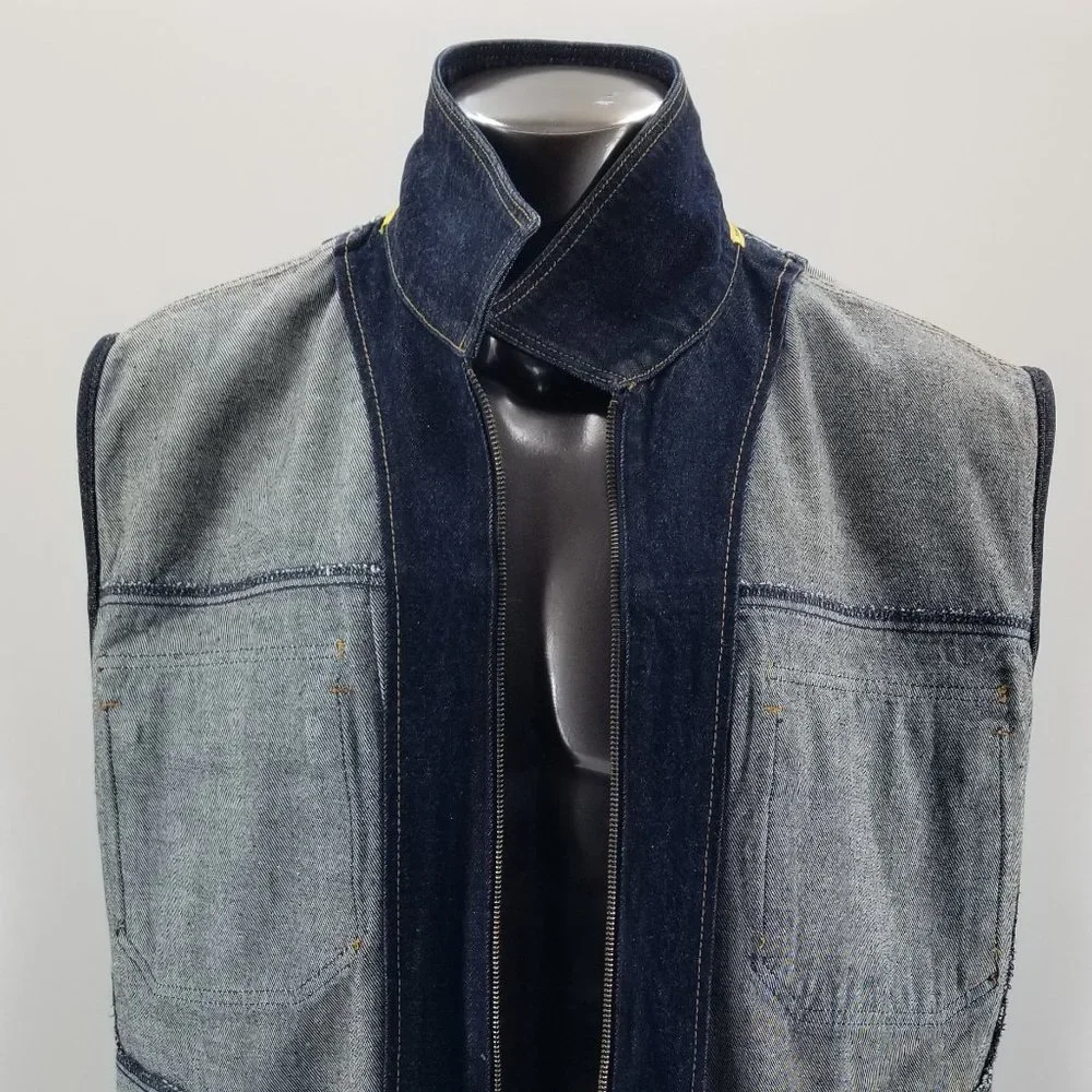 Vintage Southpole Denim Jacket Vest Mens XL Blue Denim Y2K Street Wear